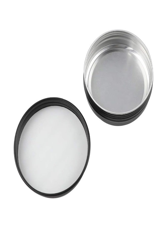 STORE 2508 4 Pcs Small Tin Cans, Round Tin Box Containers with Screw Lid, Empty Metal Travel Container Tin Jars for Make Up, Candles, Medicines, Jewellery 8.3x2.8 Cm (Black) - Image 3