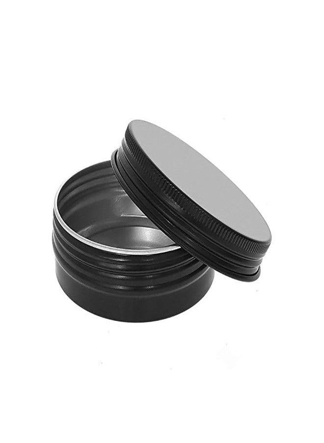 STORE 2508 4 Pcs Small Tin Cans, Round Tin Box Containers with Screw Lid, Empty Metal Travel Container Tin Jars for Make Up, Candles, Medicines, Jewellery 8.3x2.8 Cm (Black) - Image 2