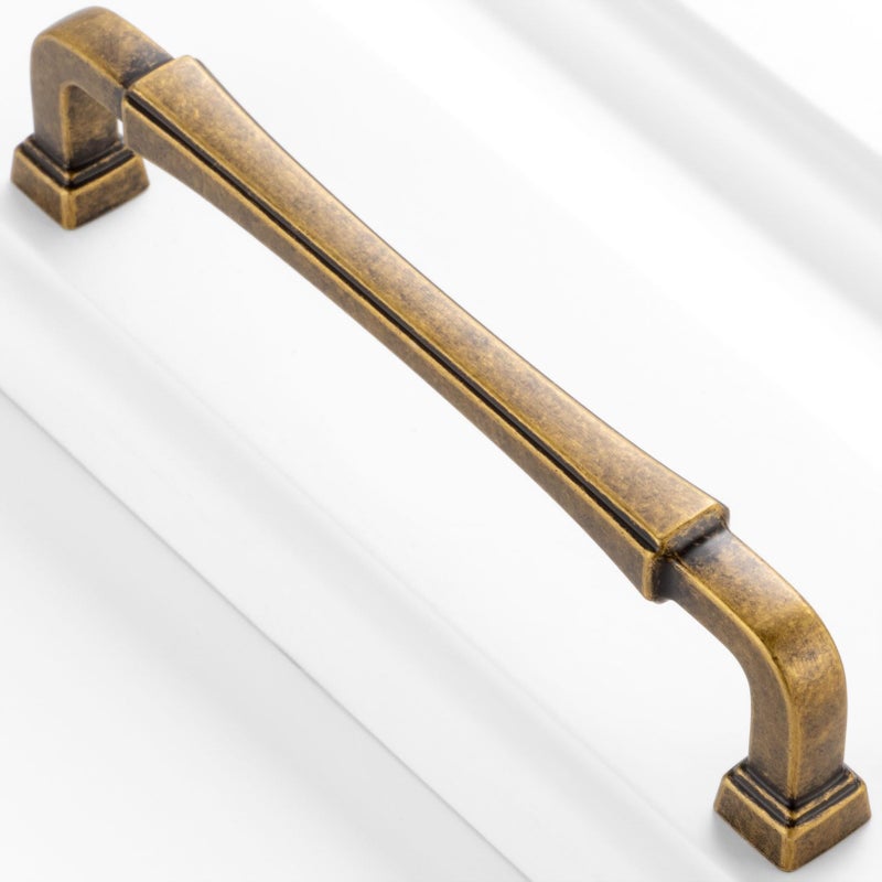 BEROSSA 10 Pack 5 Inch Antique Brass Cabinet Pulls Vintage Brass Cabinet Handles Brass Drawer Pulls 3175 Cabinet Hardware for Kitchen Cabinets Drawers Bedroom Dresser Bathroom Vanity - Image 1