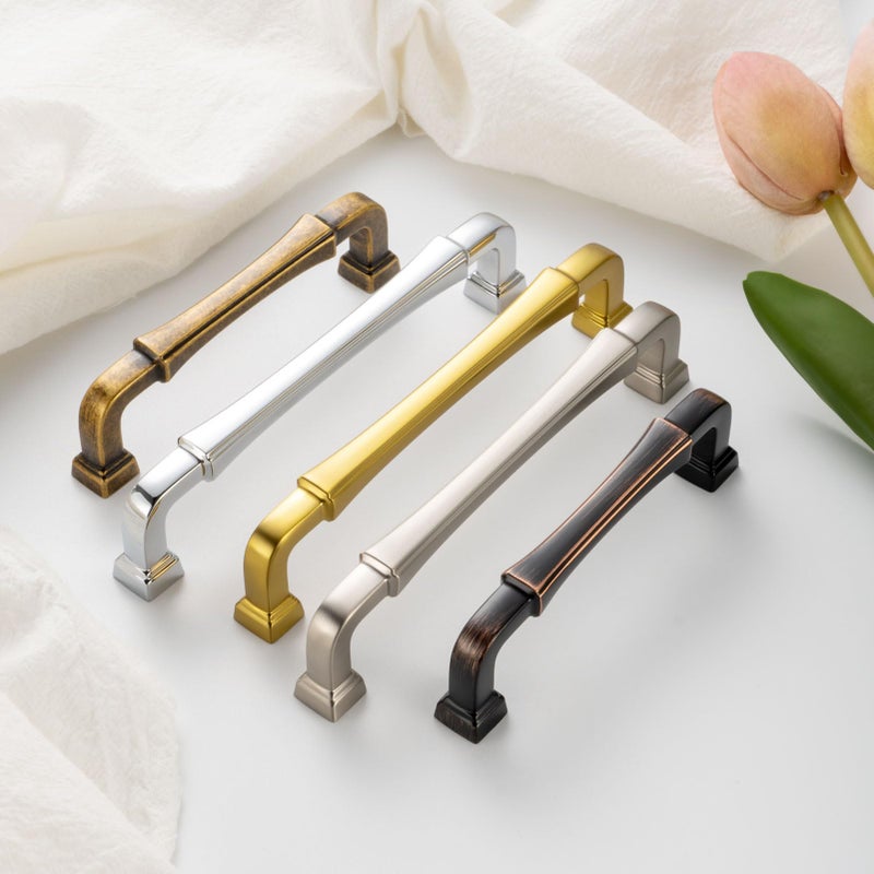 BEROSSA 10 Pack 5 Inch Antique Brass Cabinet Pulls Vintage Brass Cabinet Handles Brass Drawer Pulls 3175 Cabinet Hardware for Kitchen Cabinets Drawers Bedroom Dresser Bathroom Vanity - Image 2