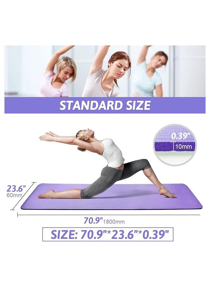 PROMASS Yoga Mat Non Slip, Yoga Mat with Strap Included 10mm Thick Exercise Mat Ideal  - Image 4