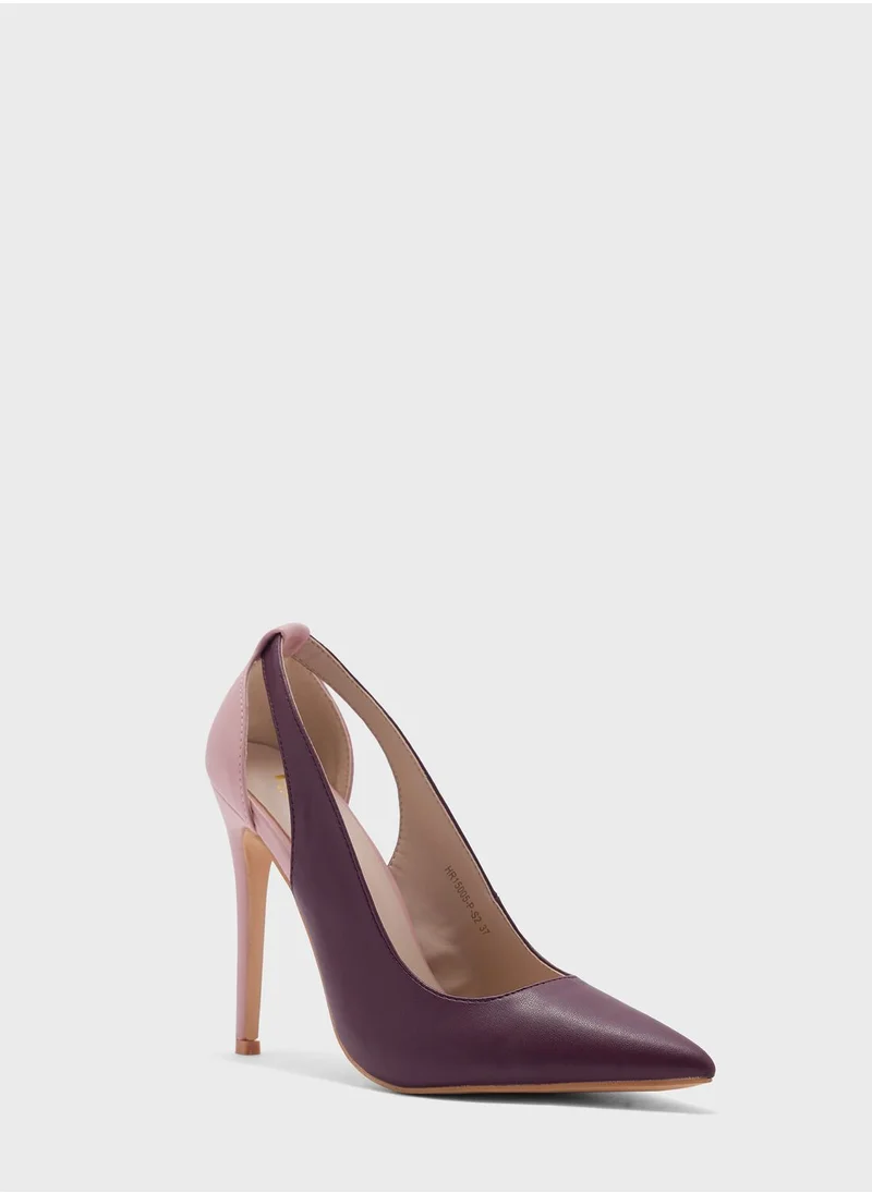 ELLA Colourblock Cutout Detail Pointed Pump