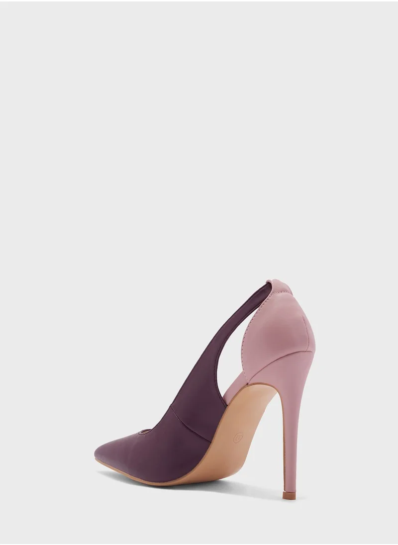 ELLA Colourblock Cutout Detail Pointed Pump