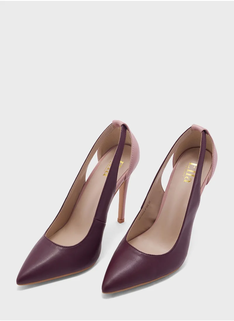 ELLA Colourblock Cutout Detail Pointed Pump