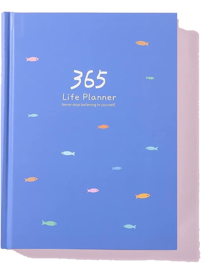 erorex 365 Days Daily Weekly Monthly Planner One Page Per Day A5 Small Personal Pocket Diary Hard Cover Office Notebook Stationery Calendar Schedule Blue  - Image 1