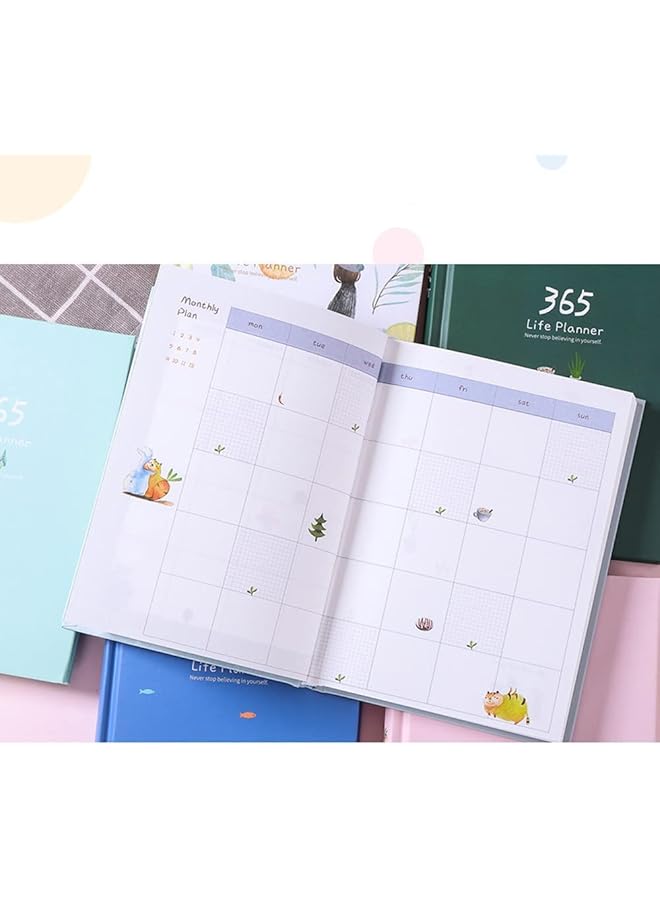 erorex 365 Days Daily Weekly Monthly Planner One Page Per Day A5 Small Personal Pocket Diary Hard Cover Office Notebook Stationery Calendar Schedule Blue  - Image 2
