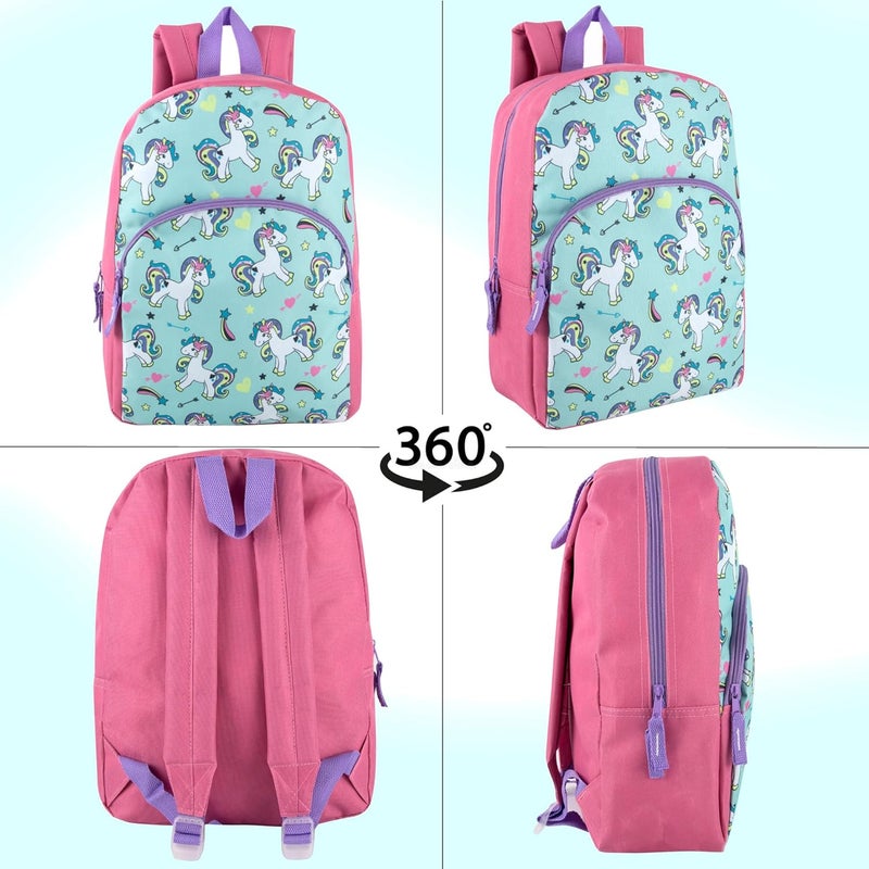 Trailmaker 15 Inch Kids Backpacks for Boys & Girls | Preschool, Kindergarten, Elementary School Backpacks with Adjustable, Padded Straps (Upbeat Unicorns) - Image 4