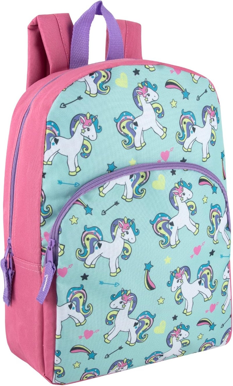 Trailmaker 15 Inch Kids Backpacks for Boys & Girls | Preschool, Kindergarten, Elementary School Backpacks with Adjustable, Padded Straps (Upbeat Unicorns) - Image 1