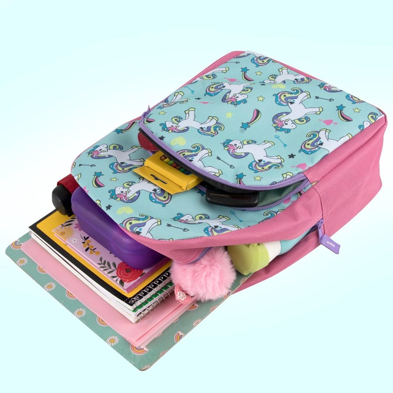 Trailmaker 15 Inch Kids Backpacks for Boys & Girls | Preschool, Kindergarten, Elementary School Backpacks with Adjustable, Padded Straps (Upbeat Unicorns) - Image 3