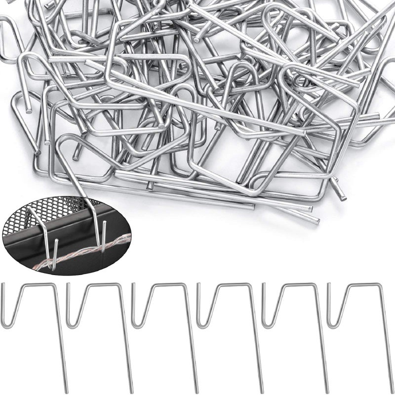 Hotop 50 Pack Stainless Steel Heavy Duty Gutter Clips Gutter Hooks for Hanging Outside Lights Metal Christmas Light Clips for Gutters Grid Outdoor Light Hook Holiday Hanger String Bulb Roof Decor