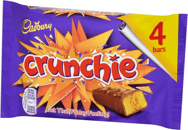 Cadbury Crunchie Chocolate Bars - Pack of 4 (104.4g) with Honeycomb Center - Image 4