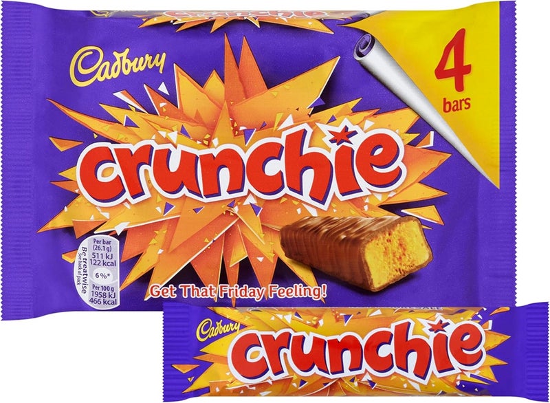 Cadbury Crunchie Chocolate Bars - Pack of 4 (104.4g) with Honeycomb Center - Image 2