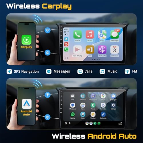 WonVon Upgraded 10" Car Radio Stereo for Jeep Wrangler JK 2007-2018 Dodge Ram 1500 2500 3500 Grand Cherokee, CarPlay/Android Auto/Android 13/2G+64G/GPS Navigation/Backup Camera,Built in Cooling Fan - Image 4
