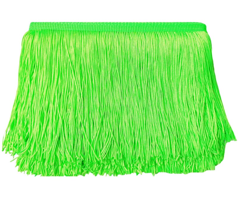 LauthenS 10 Yards of 6 Chainette Fringe Trim Tassel Sewing Trim for DIY Craft Latin Dress Lamp Shade Decoration 6 Inches x 10 Yards Neon Green