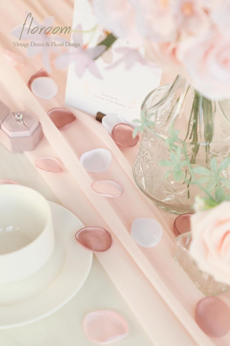 Floroom فلوروم 500 قطعة بتلات ورد بلون وردي ترابي وخجول من الحرير الصناعي لتزيين حفلات الزفاف، سلة وصيفة الشرف، ممر المشي، تزيين طاولات العشاء، حفلات الكونفيتي، حفلات الاستحمام للعروس، تزيين الليالي الرومانسية - Image 2