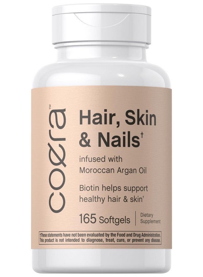 Coera فيتامينات كويرا للشعر والبشرة والأظافر | 165 كبسولة لينة | مع البيوتين والكولاجين وزيت الأركان المغربي | مكمل غير معدل وراثيًا وخالي من الغلوتين للرجال والنساء - Image 1