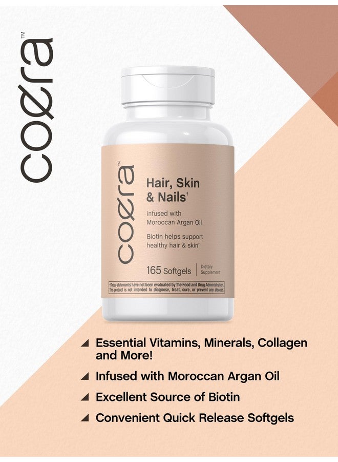 Coera فيتامينات كويرا للشعر والبشرة والأظافر | 165 كبسولة لينة | مع البيوتين والكولاجين وزيت الأركان المغربي | مكمل غير معدل وراثيًا وخالي من الغلوتين للرجال والنساء - Image 4