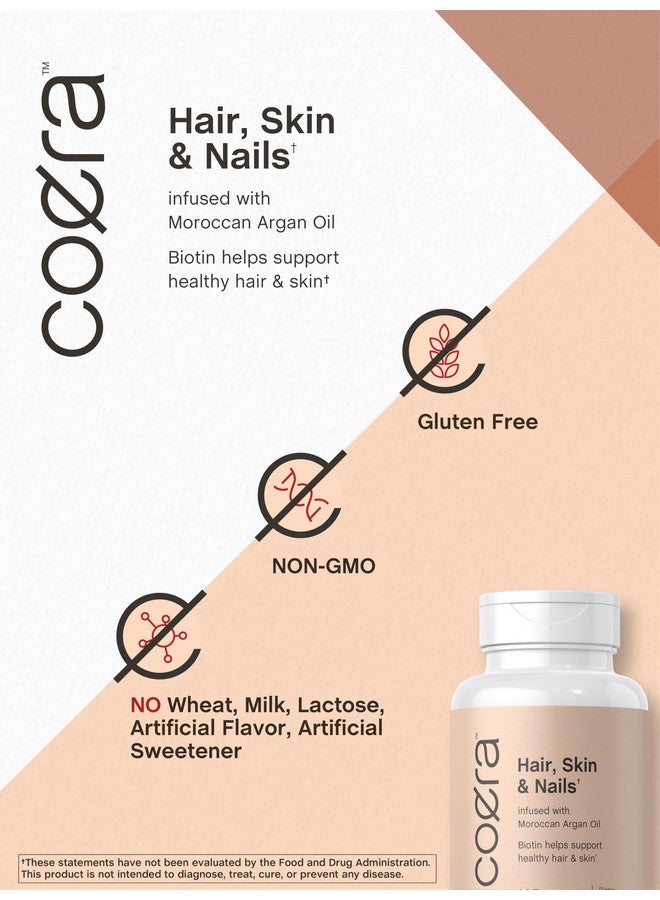 Coera فيتامينات كويرا للشعر والبشرة والأظافر | 165 كبسولة لينة | مع البيوتين والكولاجين وزيت الأركان المغربي | مكمل غير معدل وراثيًا وخالي من الغلوتين للرجال والنساء - Image 5