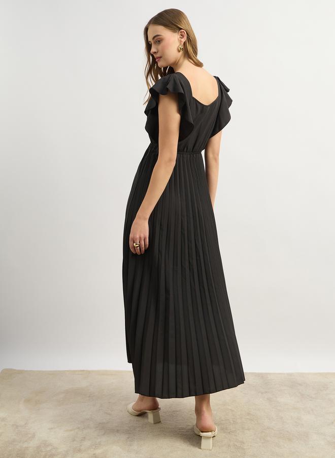 Styli Pleated Ruffle Sleeve Dress  - Image 5