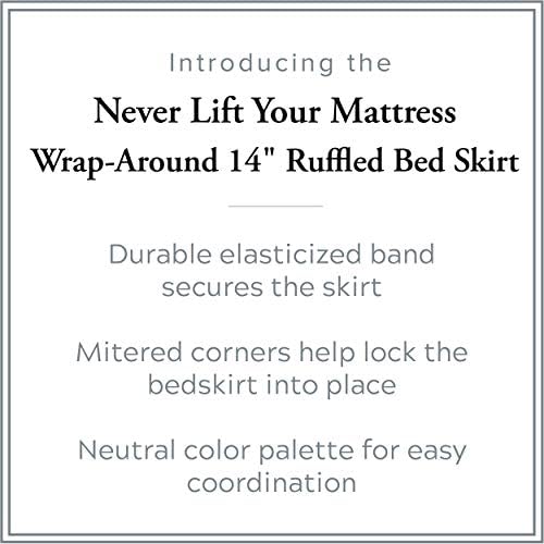 Bed Maker's Bed Maker’s Never Lift Your Mattress Microfiber Wrap-Around Bed Skirt, Gathered Ruffled Style, Classic 14 Inch Drop Length, Twin, White - Image 5