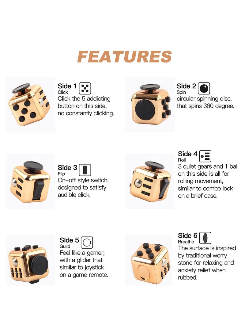 Mr. Penda - Fidget Cube Toy 3.3cm, Infinity Cube Toy (Gold) - Image 1