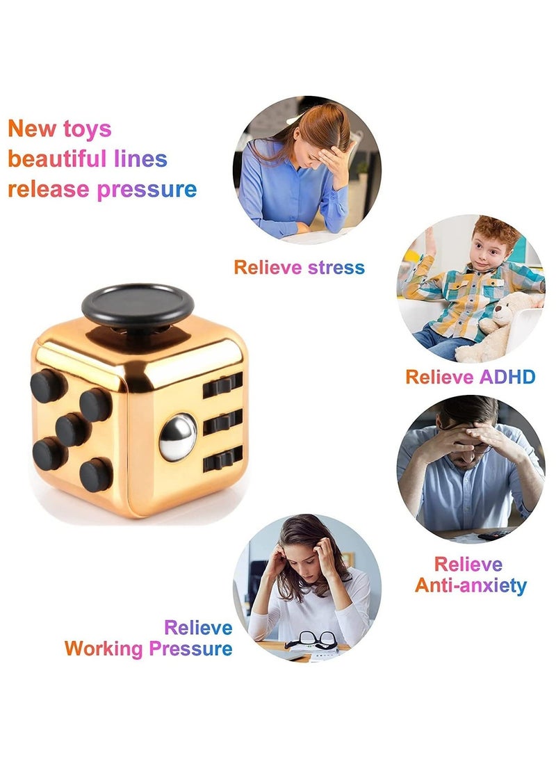 Mr. Penda - Fidget Cube Toy 3.3cm, Infinity Cube Toy (Gold) - Image 1