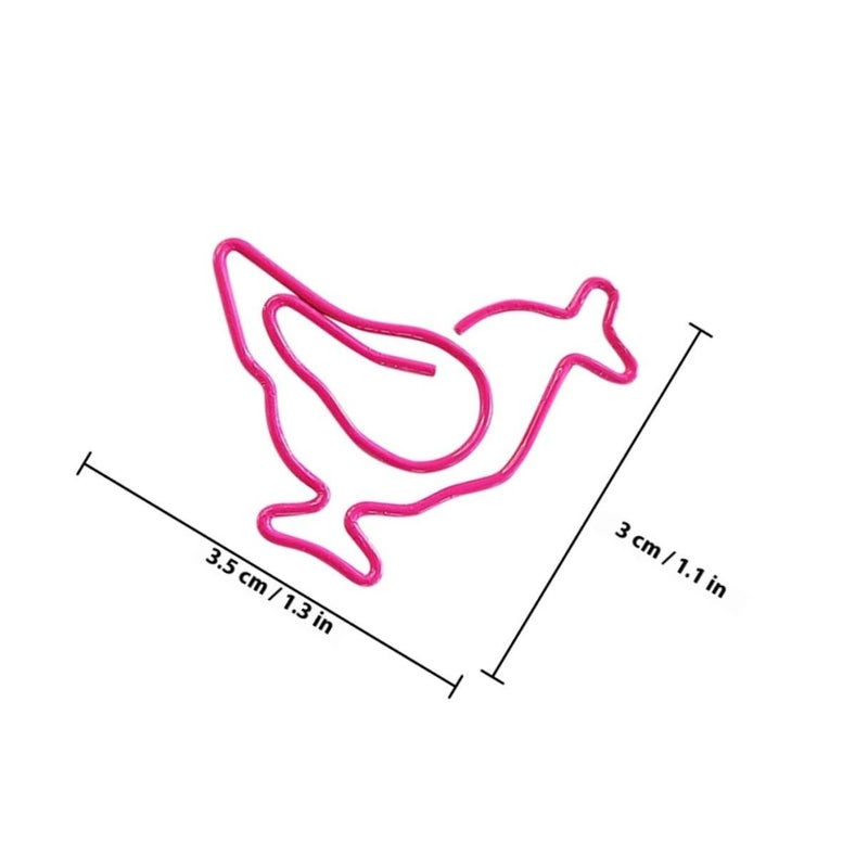 50 Pieces Chicken Shaped Metal Paper Clips Cute Animal Bookmarks for Office School Document Organizing - Image 3