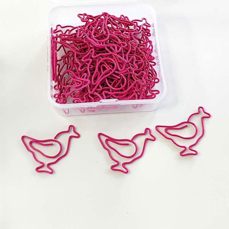 50 Pieces Chicken Shaped Metal Paper Clips Cute Animal Bookmarks for Office School Document Organizing - Image 5