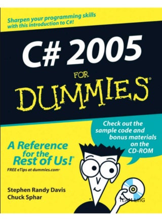 C# 2005 For Dummies by Stephen Randy Davis and Chuck Sphar is a comprehensive and updated guide for beginners to the C# programming language. - pzsku/Z2BC7FD2AB216D3A18B5FZ/45/1761173815/9d056cf1-b437-4dd2-95fa-54245e6d63a0