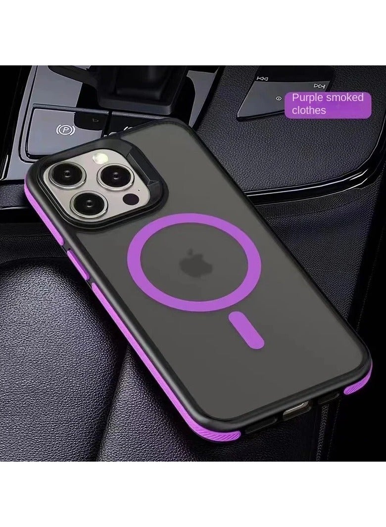 AROAQ Magnetic Matte Translucent Armor Shockproof Case for iPhone Series with Wireless Charging Support and Protective Bumper 