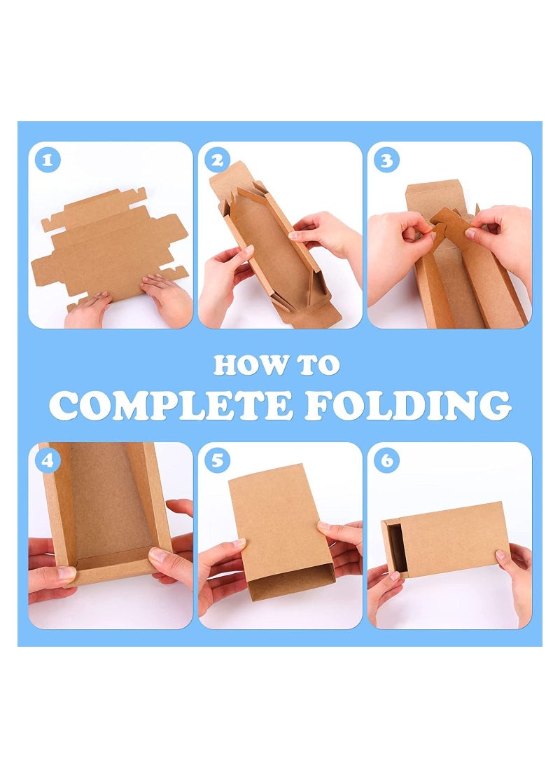 Generic - 12 PCS Rectangle Drawer Kraft Boxes Small Crafts Cardboard Present Boxes Present Packaging Boxes for Party Favor Treats Candy and Jewelry Crafts 33x11x7cm (Brown) - Image 1