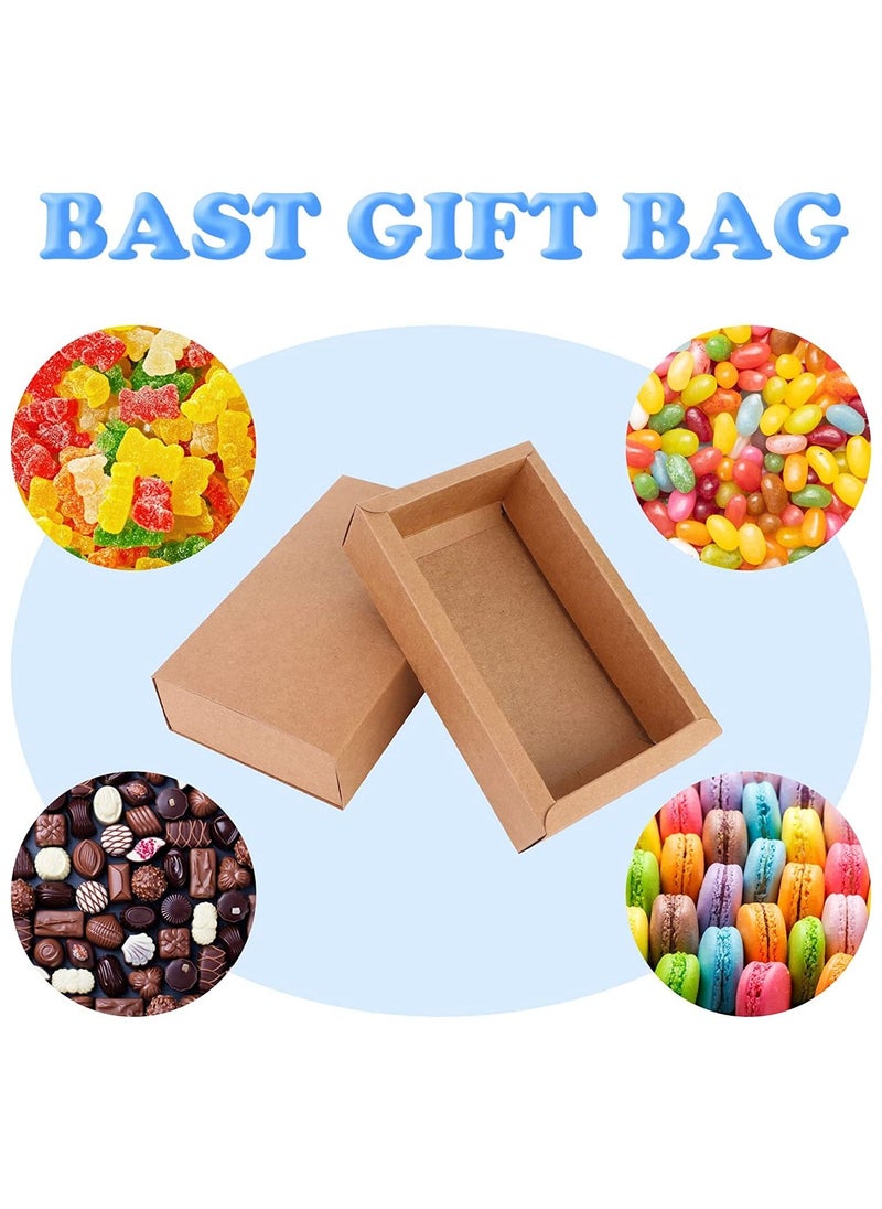 Generic - 12 PCS Rectangle Drawer Kraft Boxes Small Crafts Cardboard Present Boxes Present Packaging Boxes for Party Favor Treats Candy and Jewelry Crafts 33x11x7cm (Brown) - Image 1