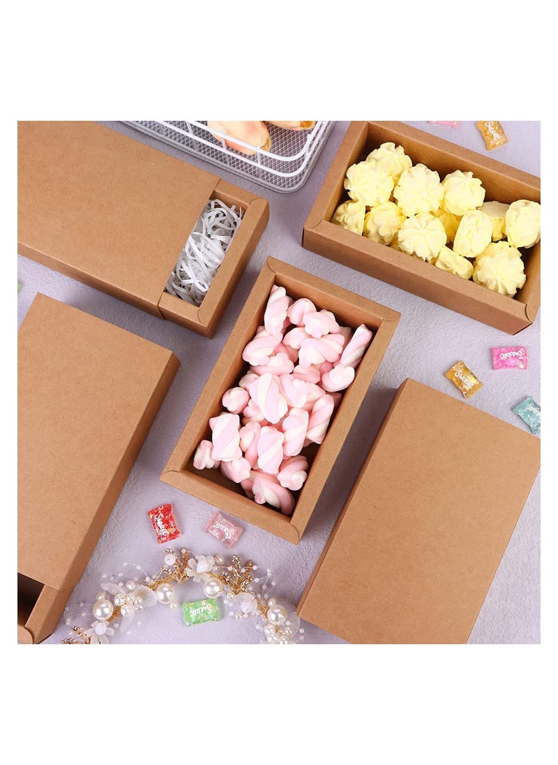 Generic - 12 PCS Rectangle Drawer Kraft Boxes Small Crafts Cardboard Present Boxes Present Packaging Boxes for Party Favor Treats Candy and Jewelry Crafts 33x11x7cm (Brown) - Image 1