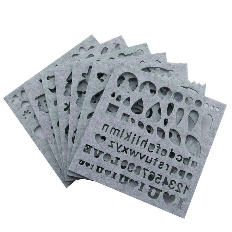 NX Garden 7pcs Woolen Felting Mold Needle Felt Template Set DIY Craft Stencil Applique Mold Felt Beginner Kit Pattern Woolcraft Supply Light Gray Color - Image 4