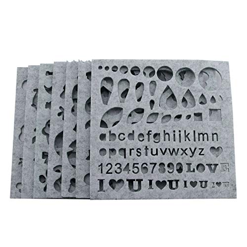 NX Garden 7pcs Woolen Felting Mold Needle Felt Template Set DIY Craft Stencil Applique Mold Felt Beginner Kit Pattern Woolcraft Supply Light Gray Color - Image 3