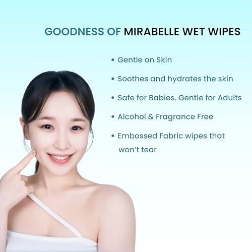 Mirabelle Korea Wet Wipes for Face with Lid - 100 wipes | 99% Pure Water, fragrance free | Makeup Remover Wipes | Hydrating & Refreshing | Korean Skincare | All Skin Types | Baby & Adult Safe - Image 5