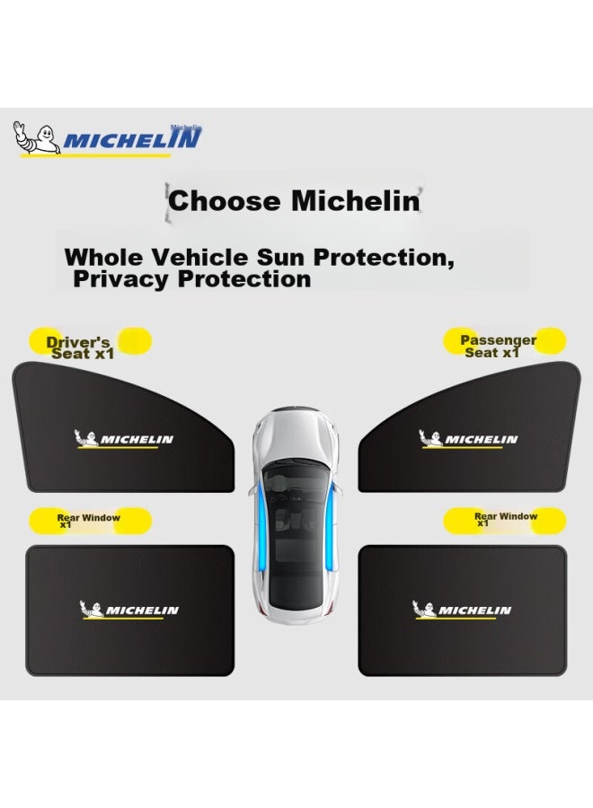Michelin Magnetic Sun Visor For Car Windows, Summer Foldable Magnetic Sunshade Set, Heat Insulation And Uv Protection - Image 1