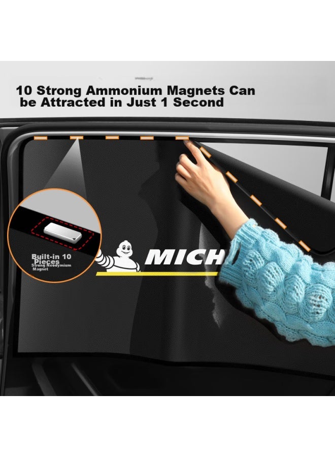 Michelin Magnetic Sun Visor For Car Windows, Summer Foldable Magnetic Sunshade Set, Heat Insulation And Uv Protection - Image 4