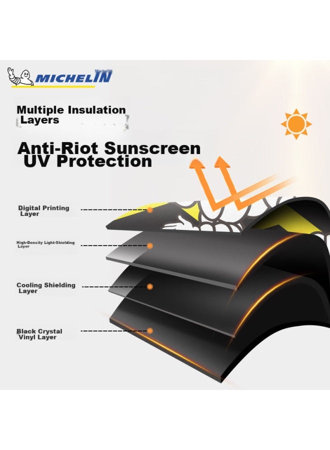 Michelin Magnetic Sun Visor For Car Windows, Summer Foldable Magnetic Sunshade Set, Heat Insulation And Uv Protection - Image 3