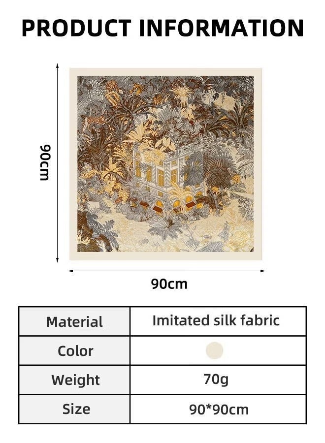 Silk Like Head Scarf For Women Satin Printed Bandana For Hair Wrapping Fashion Accessory 35 Inch Square Hair Scarf - Image 4