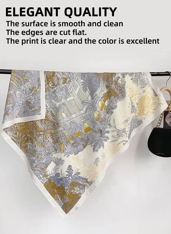 Silk Like Head Scarf For Women Satin Printed Bandana For Hair Wrapping Fashion Accessory 35 Inch Square Hair Scarf - Image 3
