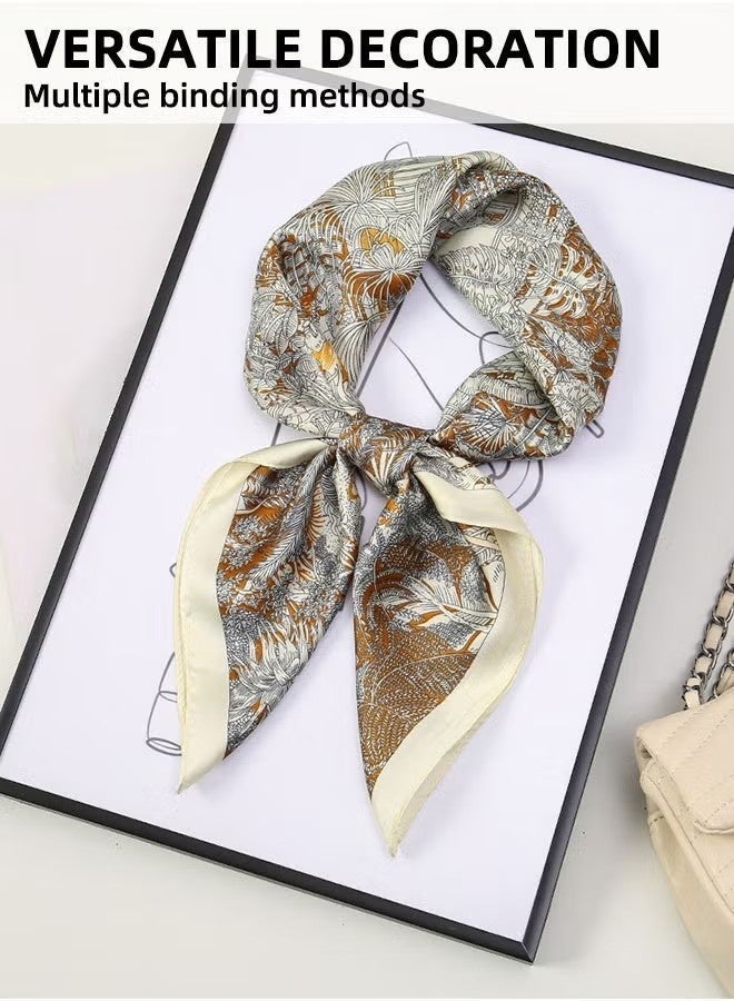 Silk Like Head Scarf For Women Satin Printed Bandana For Hair Wrapping Fashion Accessory 35 Inch Square Hair Scarf - Image 2