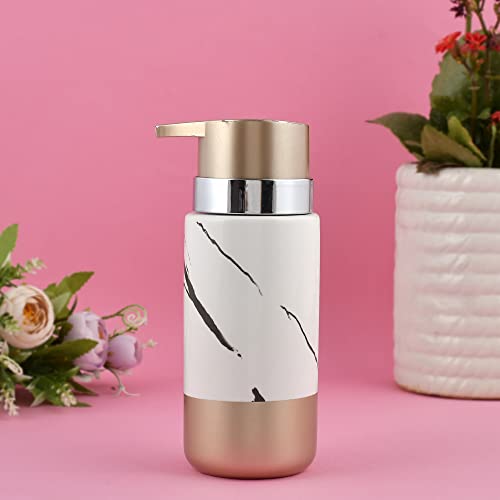 TAGROCK Ceramic Liquid Soap Dispenser Pump for Shampoo, Sanitizers & Liquid Handwash, Ideal for - Home & Kitchen/Bathroom - 250ml, Pack of 1 (White) - Image 2