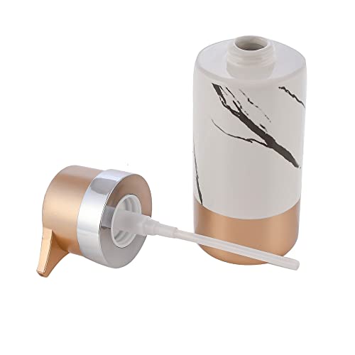 TAGROCK Ceramic Liquid Soap Dispenser Pump for Shampoo, Sanitizers & Liquid Handwash, Ideal for - Home & Kitchen/Bathroom - 250ml, Pack of 1 (White) - Image 4