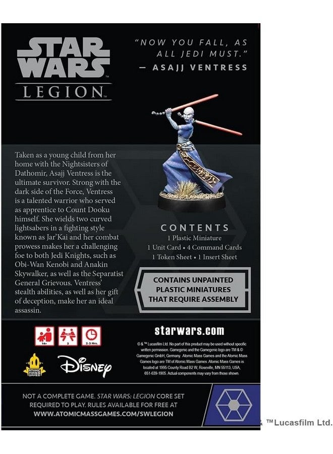 Atomic Mass Games Star Wars: Legion Asajj Ventress Operative Expansion - Unleash Sinister Power! Tabletop Miniatures Strategy Game for Kids and Adults, Ages 14+, 2 Players, 3 Hour Playtime, Made by Atomic Mass Games - Image 2