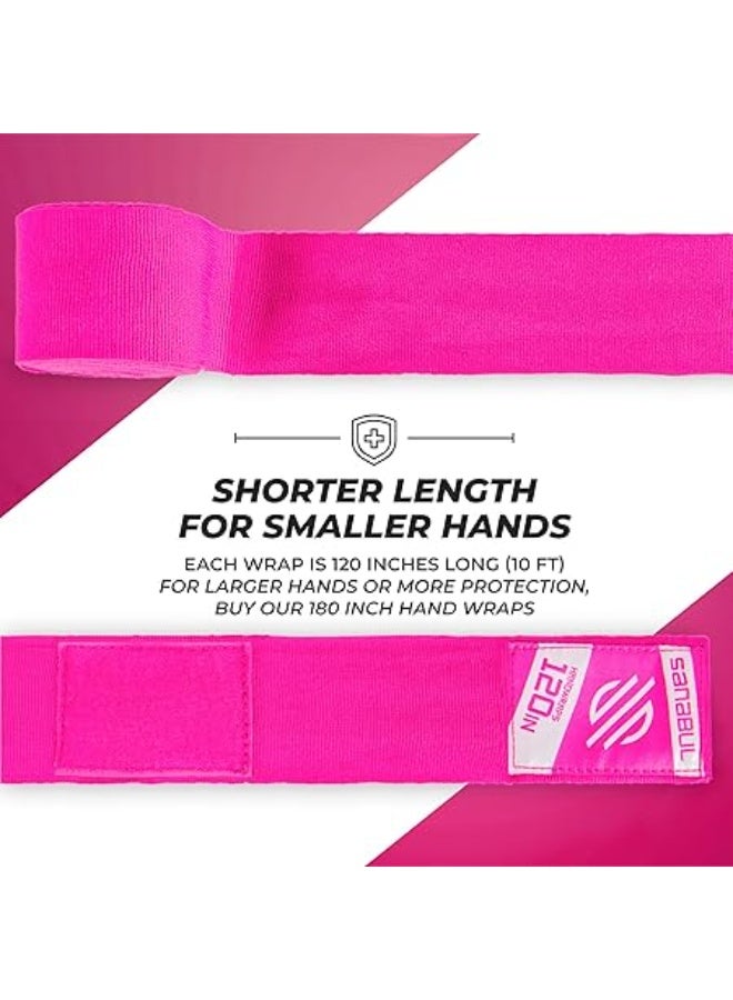 Sanabul  Elastic 120 Inch Boxing Hand Wraps | Kickboxing Handwraps For Boxing Gloves For Men, Women, And Kids | Muay Thai Mma Hand Wraps | Pink - Image 2