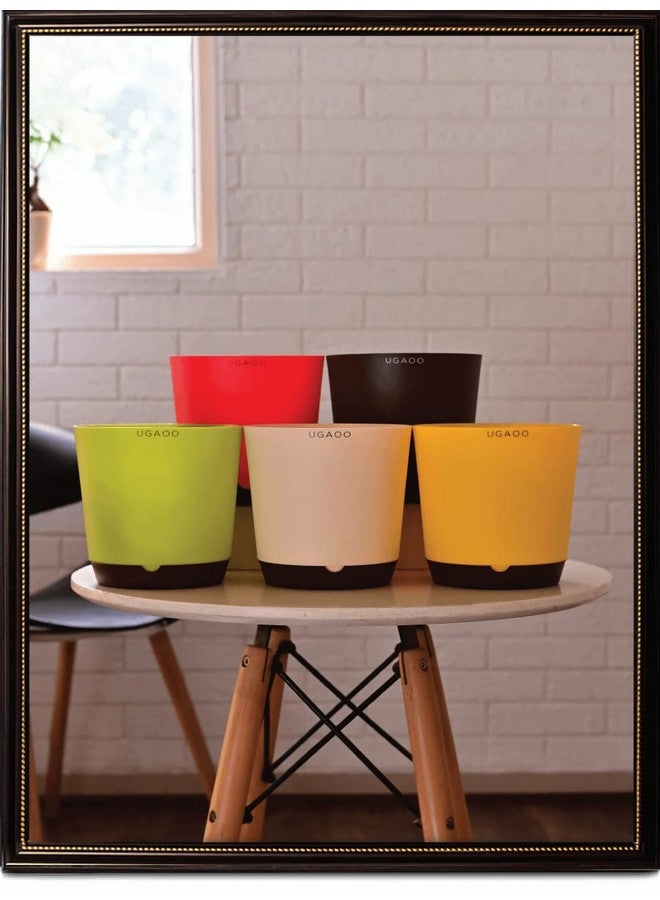 UGAOO Self Watering Pots Planter for Plants - 7.5 Inch, Round, Set of 5 - Image 2