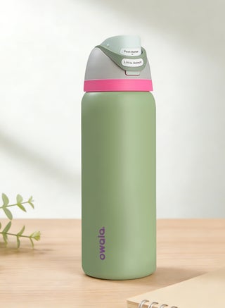 FreeSip Insulated Stainless Steel Water Bottle With Straw For Sports Travel And School BPA Free Sports Water Bottle(Dark Green 32OZ)