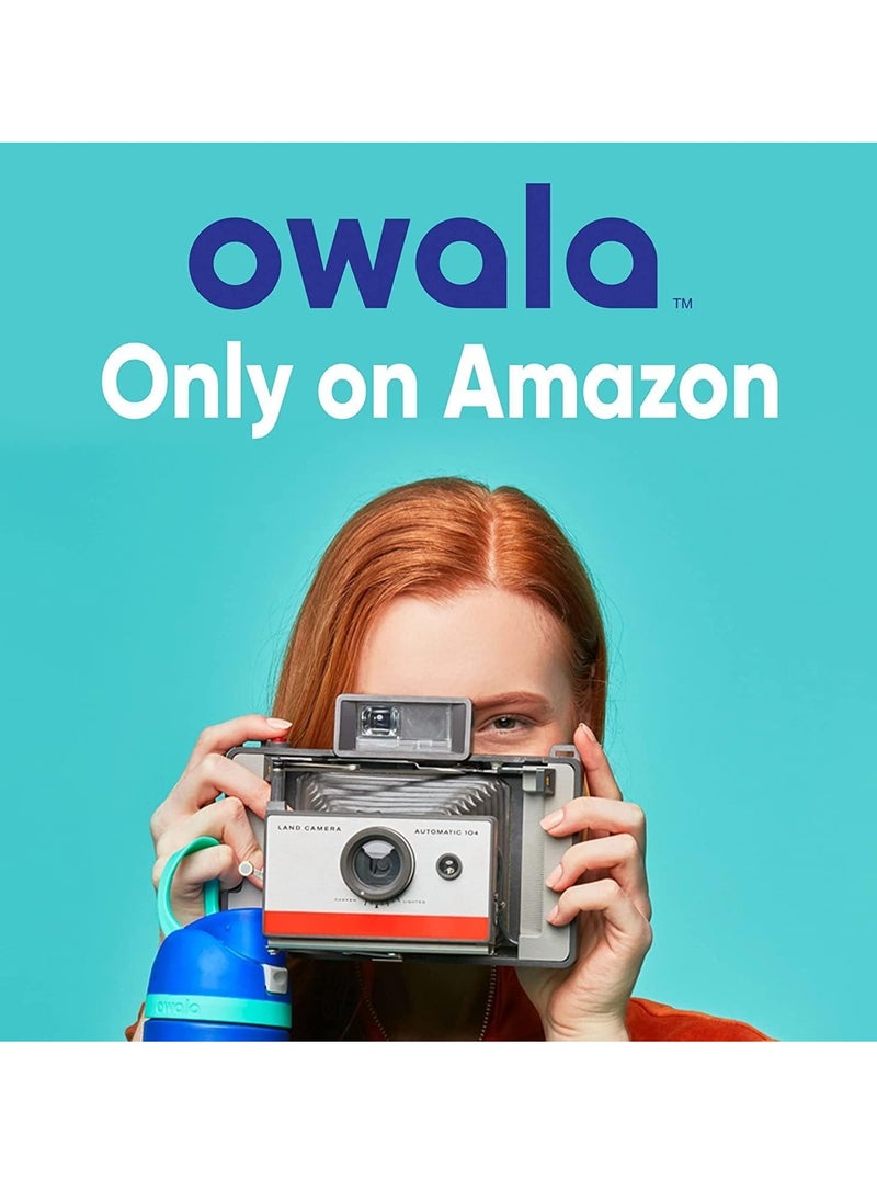Owala - FreeSip Insulated Stainless Steel Water Bottle With Straw For Sports Travel And School BPA Free Sports Water Bottle(Dark Green 32OZ) - Image 1