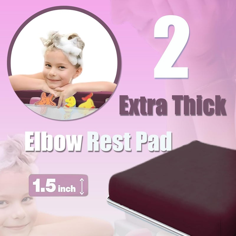 Supa Ant Baby Bath Kneeler and Elbow Rest Pad –Mom’s Choice Award Winner –US-Designed Extra Thick Bathtub Kneeling Pad with 8 Suction Cups, 5-Pocket Organizer, Non-Slip, Cushioned, Durable (Bordeaux) - Image 2